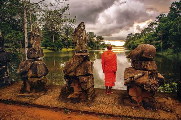 AmaWaterways, AmaDara, AngkorWat Monk Water.jpg